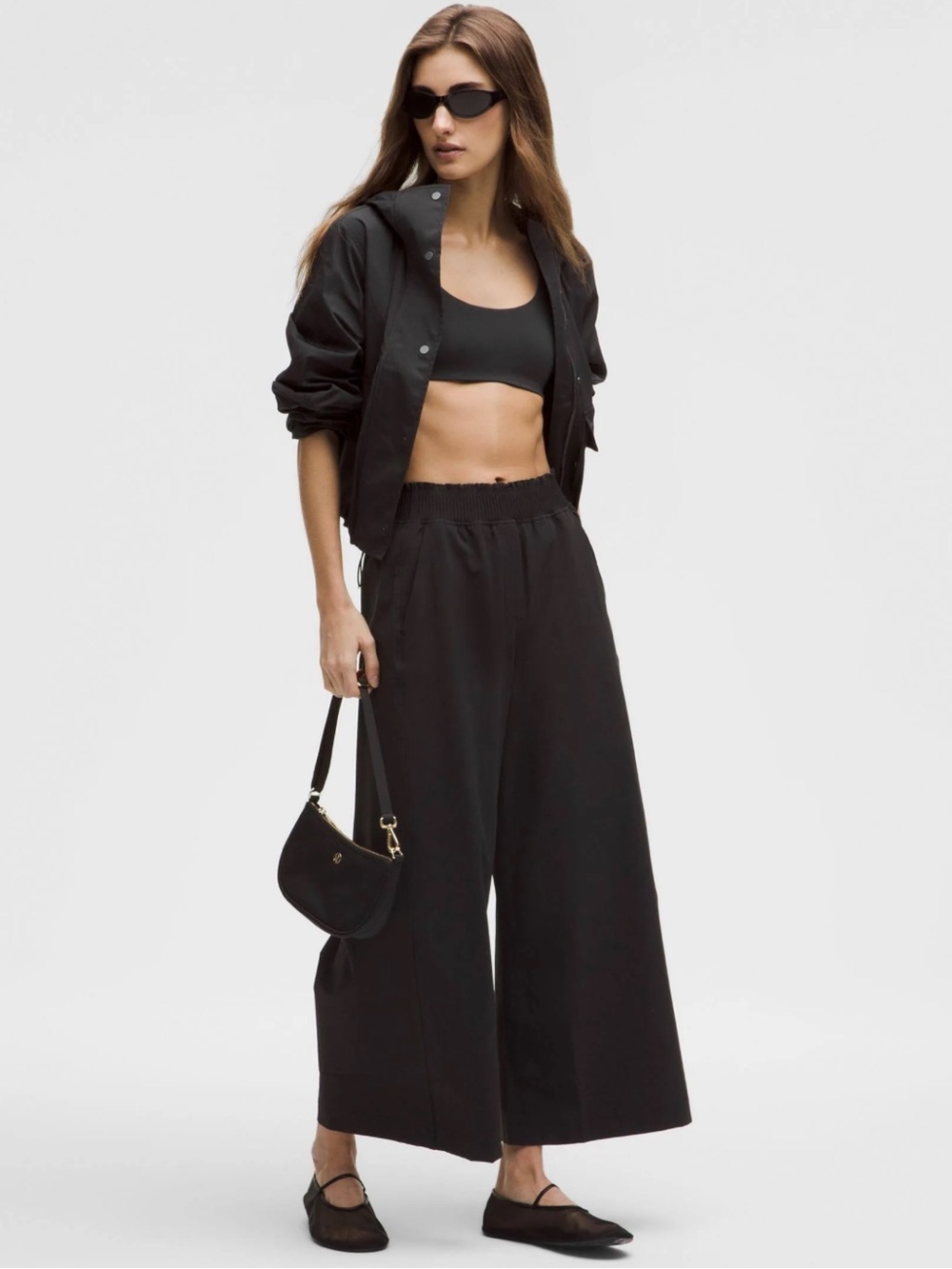 Lululemon Stretch Woven Ruffle-Waist Wide-Leg Cropped Pant